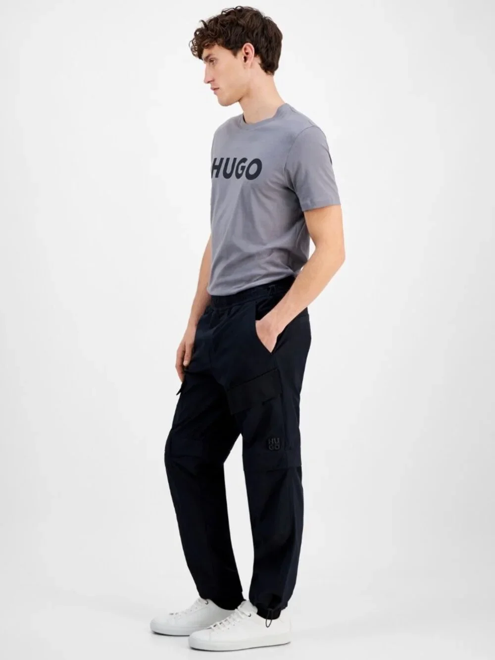 Hugo by Hugo Boss Men's Glenn Drawstring Cargo Pants - Black NWT